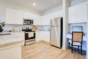 Kitchen with white cabinetry